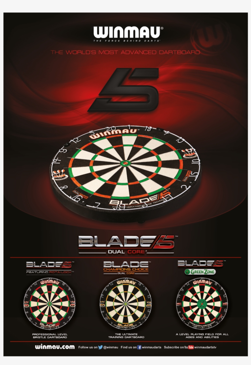 Poster And Stickers 8 - Winmau Blade 5 Dartboard, transparent png download
