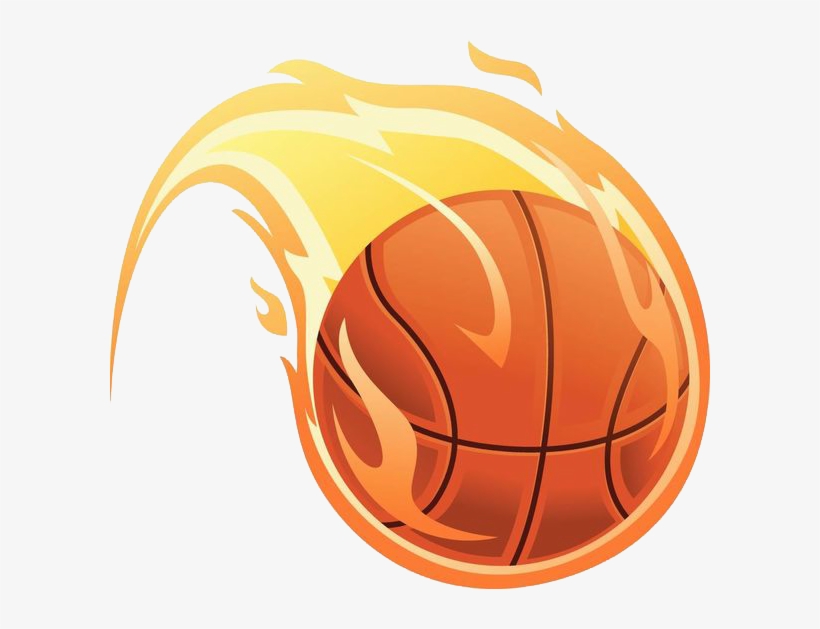 Clip Art Basketball Fire - Basketball On Fire Vector, transparent png download