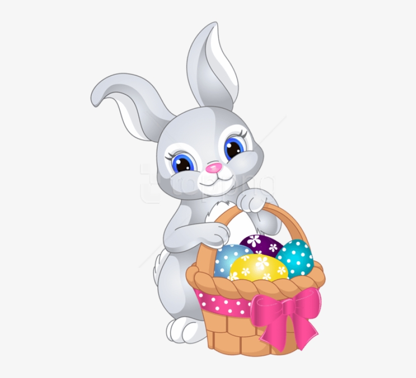 Free Png Download Easter Bunny With Egg Basket Png - Free Clip Art Easter Bunny, transparent png download