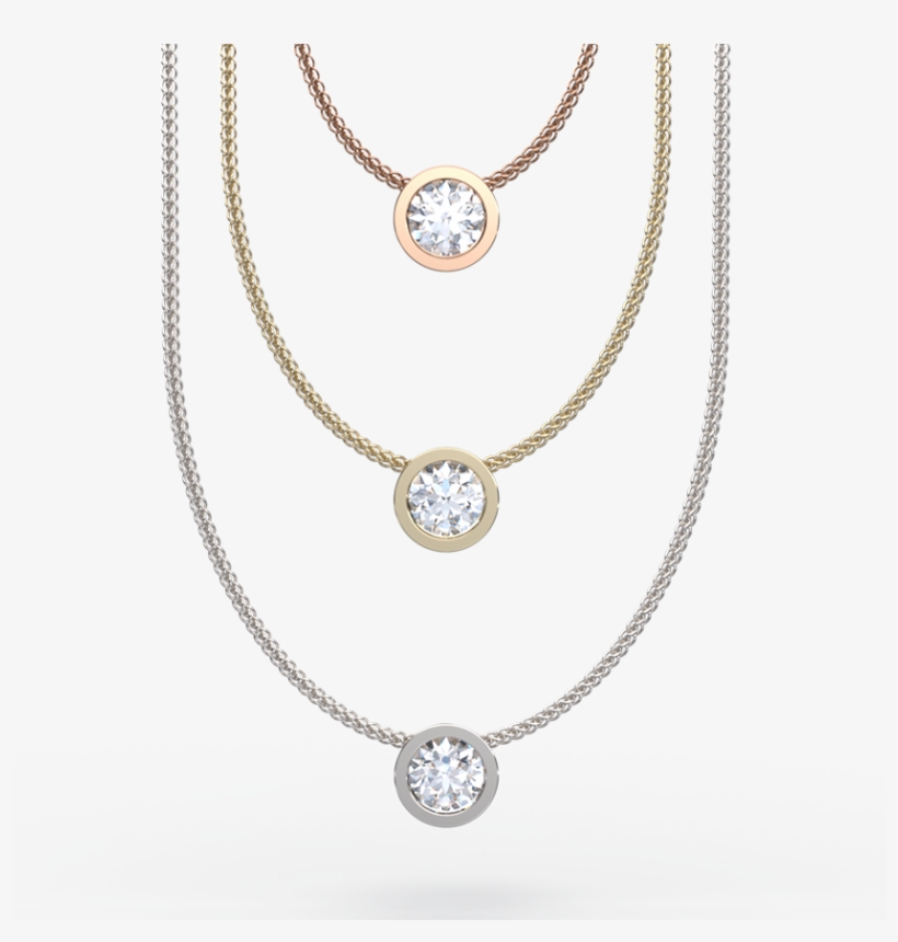 Modern Round Brilliant Diamond Solitaire Sliding Pendant - Locket, transparent png download