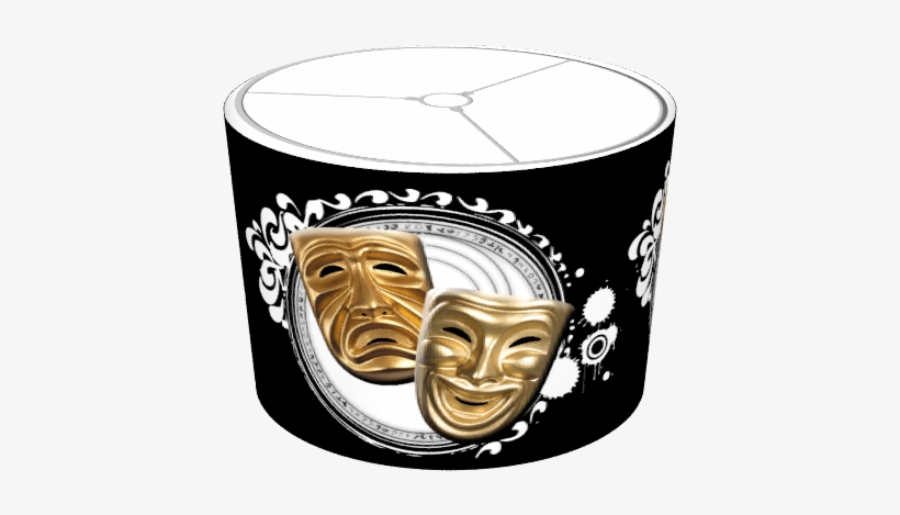 Gold Drama Masks Lampshade - Coffee Cup, transparent png download