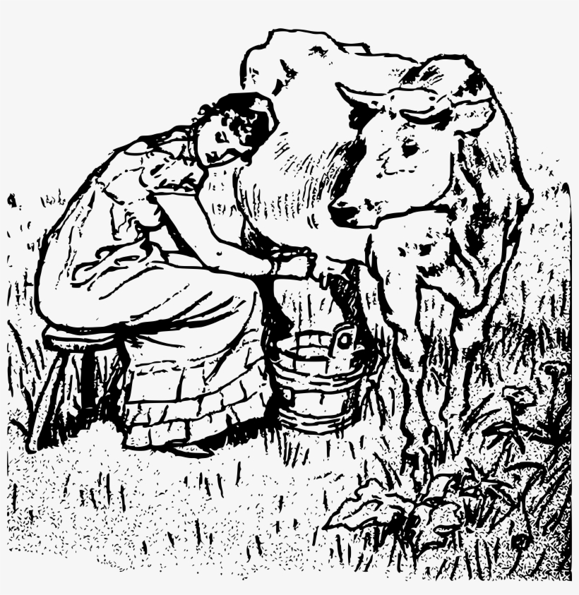 This Free Icons Png Design Of Lady Milking A Cow, transparent png download