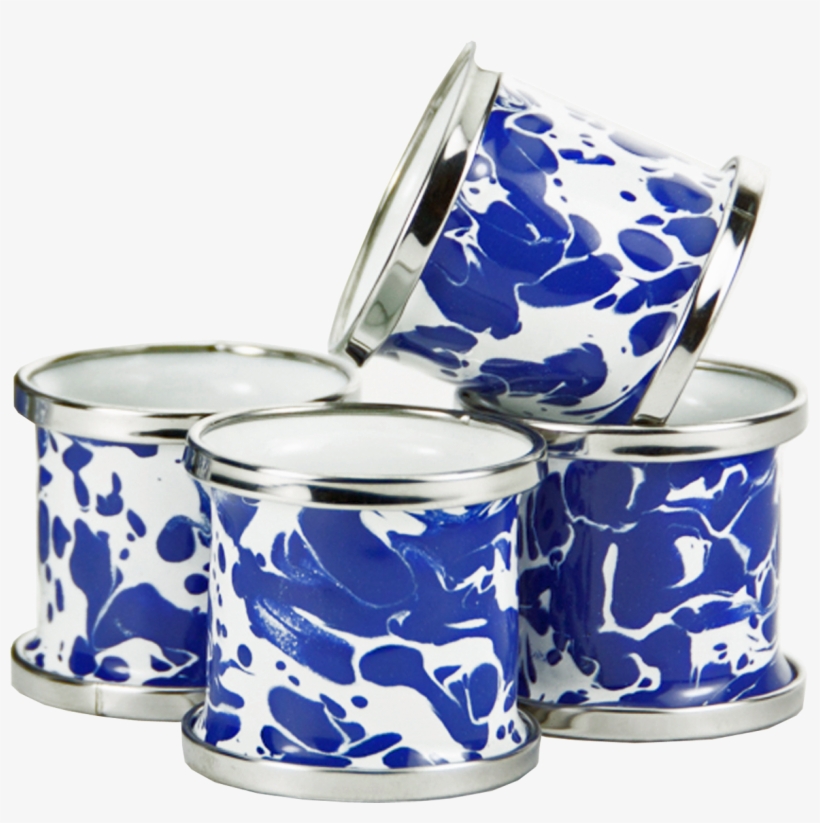 Cobalt Blue Swirl Napkin Rings - Cup, transparent png download
