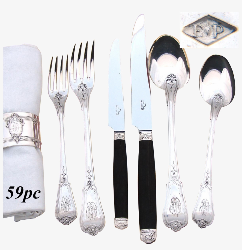 Elegant Antique French Puiforcat Sterling Silver 71pc - Knife, transparent png download