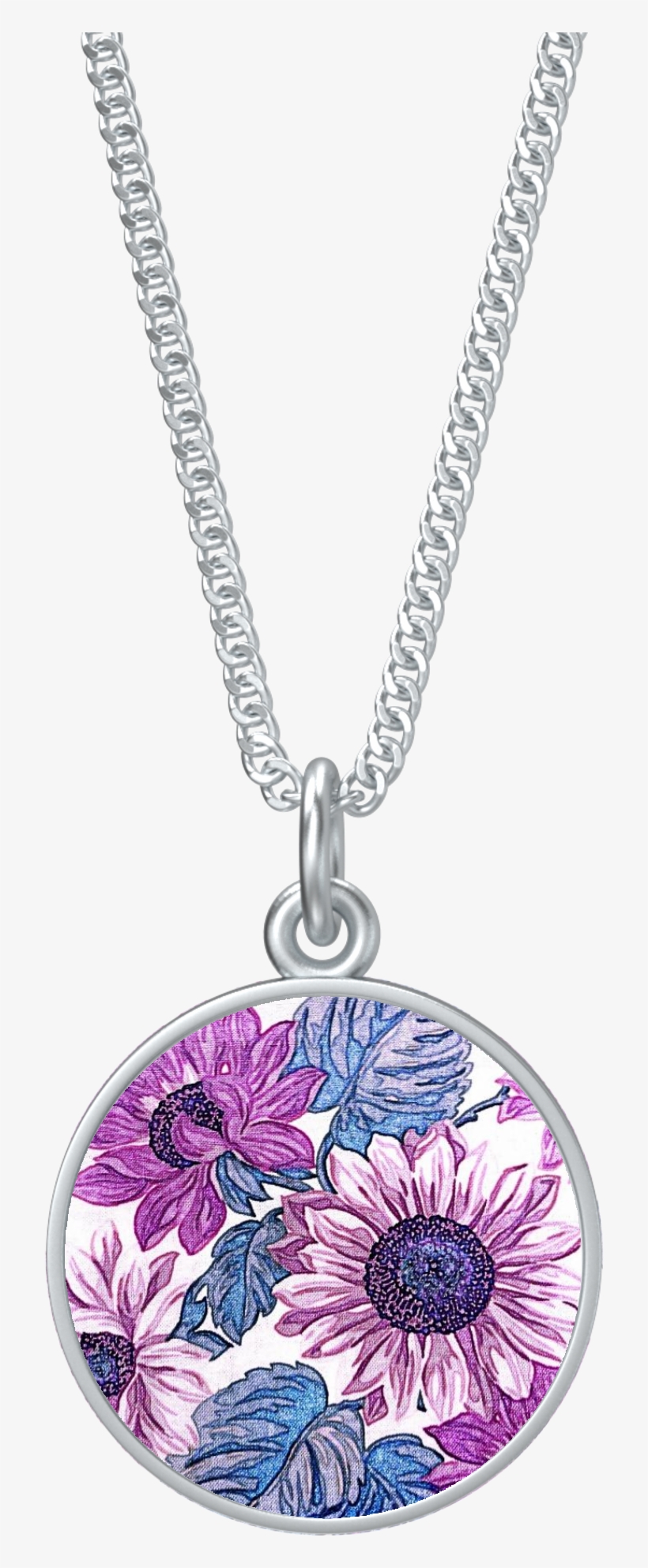 Purple Flower Fields Pendant - Necklace, transparent png download