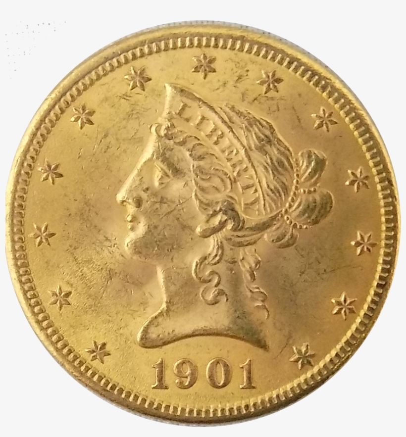 1901 American Liberty Eagle 10 Gold Coin Free Uk Delivery - Coin, transparent png download