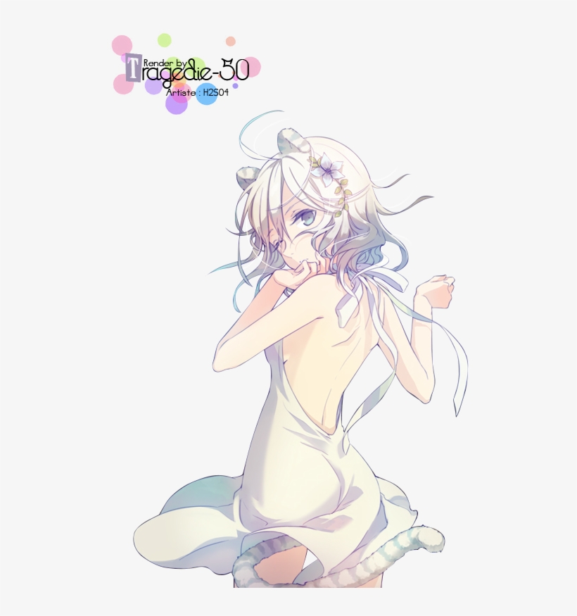 Manga Girl [54] - Manga Fille Neko Blanche, transparent png download