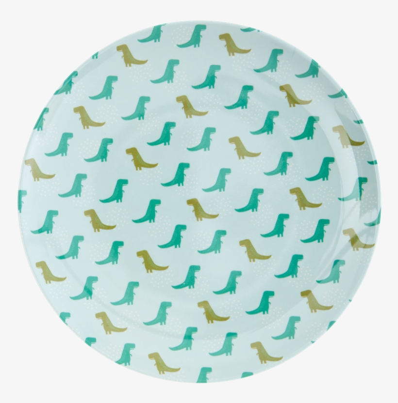 Kids Melamine Plate Dinosaur Print Rice Dk - Plate, transparent png download