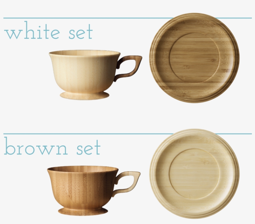Sets Comprise Of Brown Saucers For White Tea Cups And - Cup, transparent png download