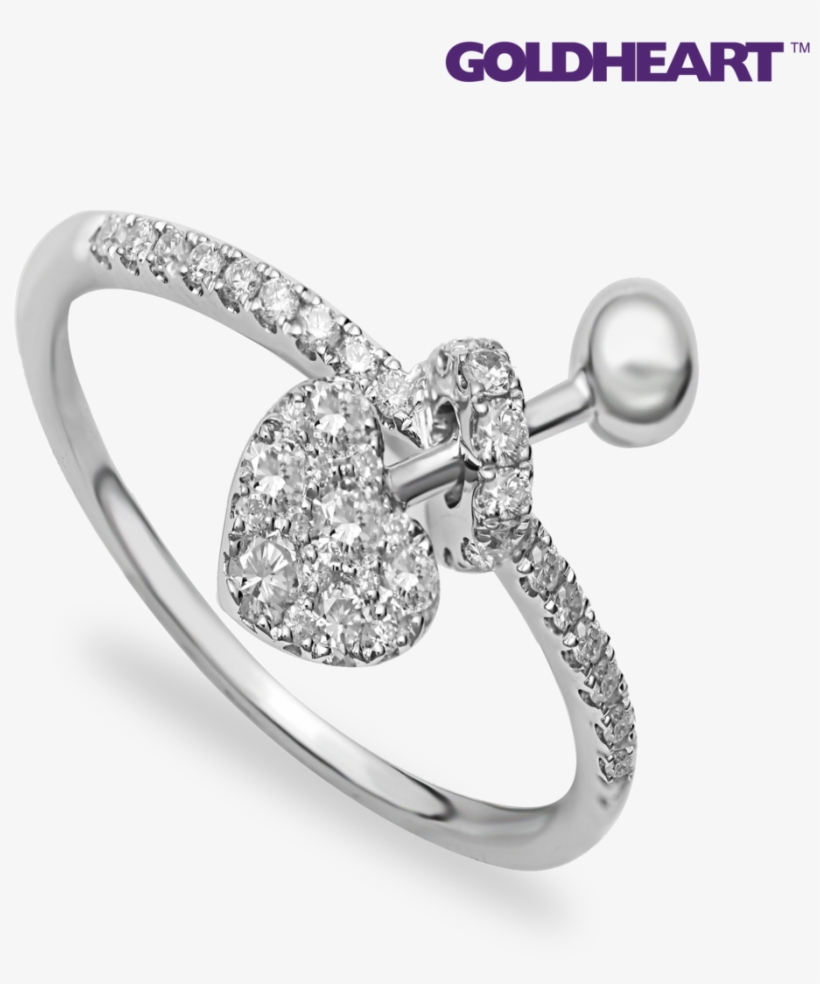 Tomei White Gold 750 Cupids Kisses Diamond Ring (r068108) - Engagement Ring, transparent png download