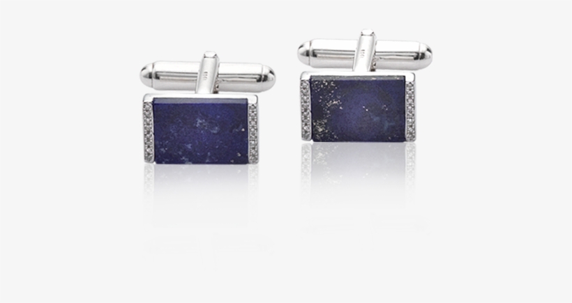 Silver Lapis Lazuli And Diamond Cufflinks - Earrings, transparent png download