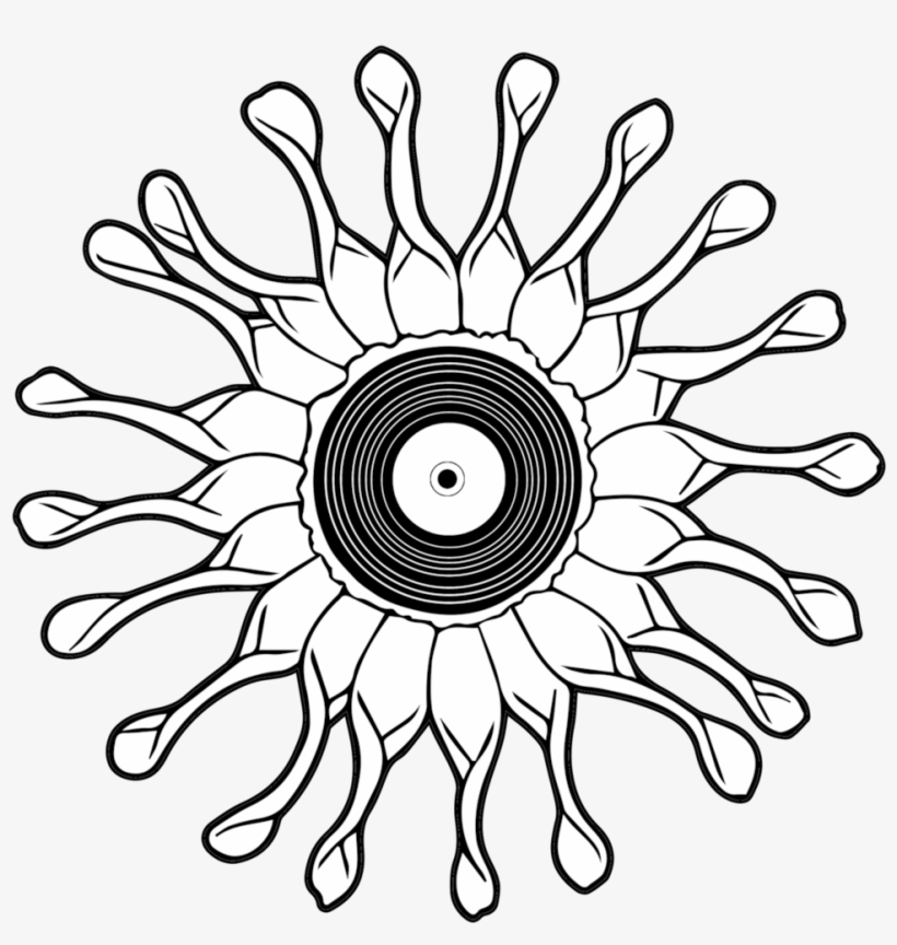 Flower Black Outline White Fill, transparent png download