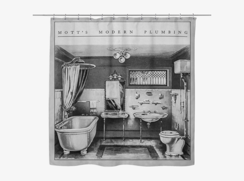 Png Library Library Modern Plumbing Shower Curtain - Monochrome, transparent png download