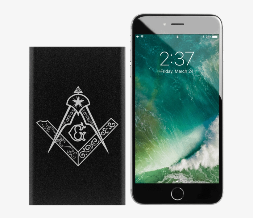 Square And Compass Masonic Emblem - Iphone Lock Screen Time Transparent, transparent png download