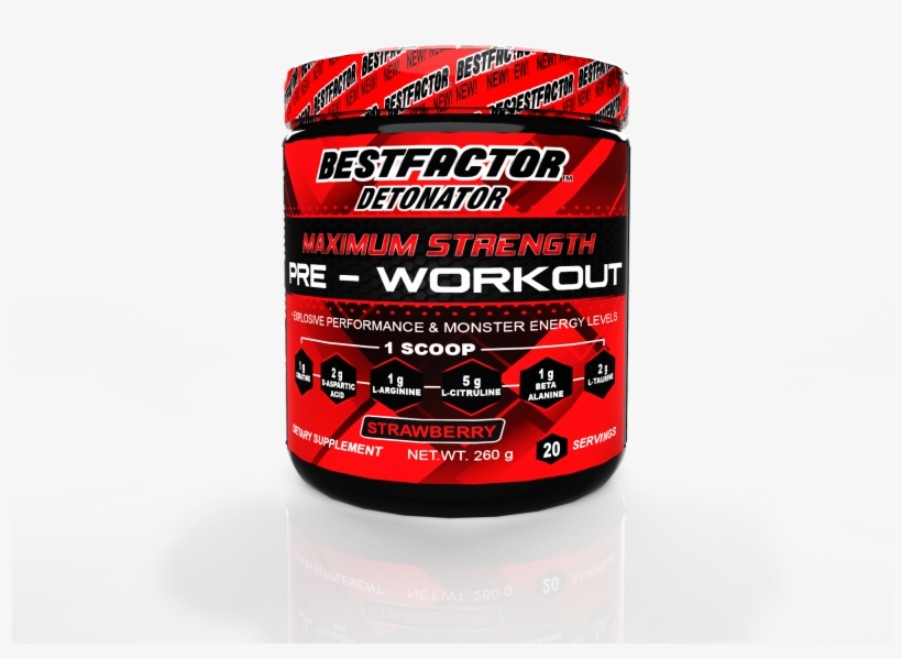 Bestfactor Detonator Pre Workout Powder Energy Drink - Cylinder, transparent png download
