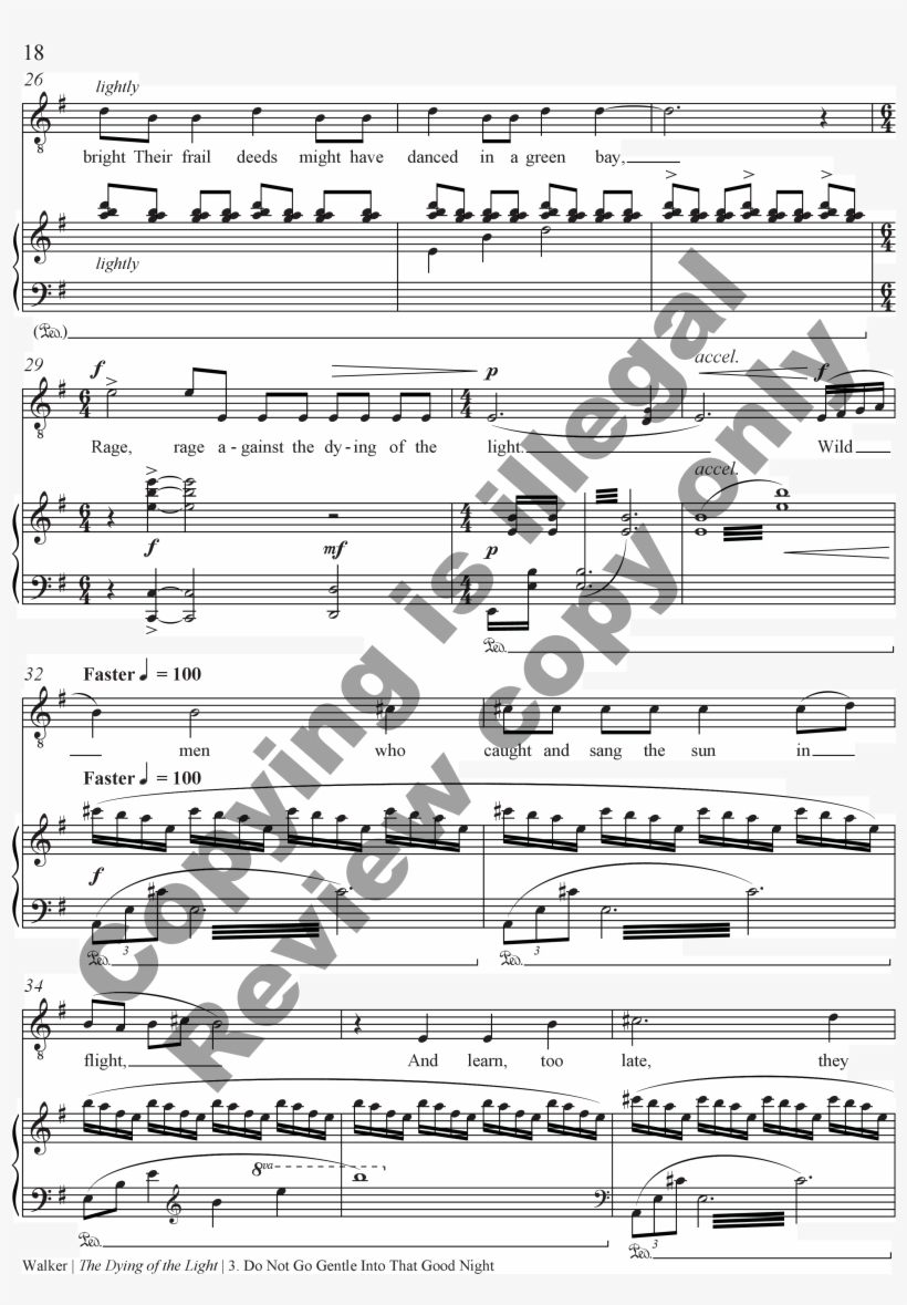 The Dying Of The Light Thumbnail - Sheet Music, transparent png download