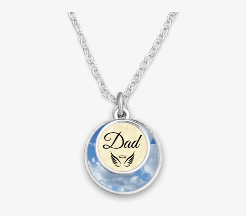 Dad Is My Angel Double Circle Necklace - Locket, transparent png download
