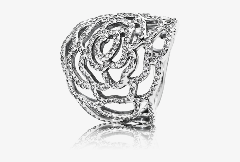 Shimmering Rose Ring - Pandora Rose Ring Silver, transparent png download