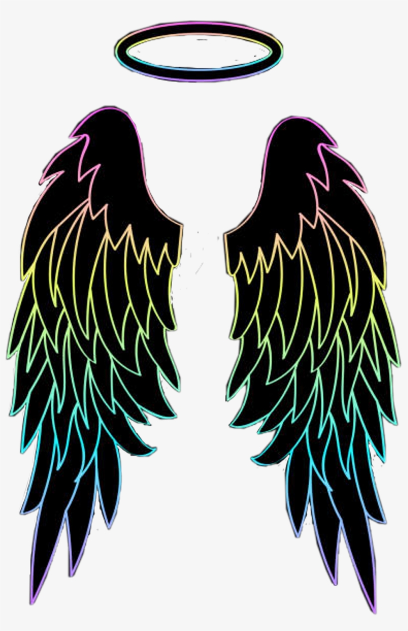#wings #halo #rainbow #colors #angelwings #colorful, transparent png download