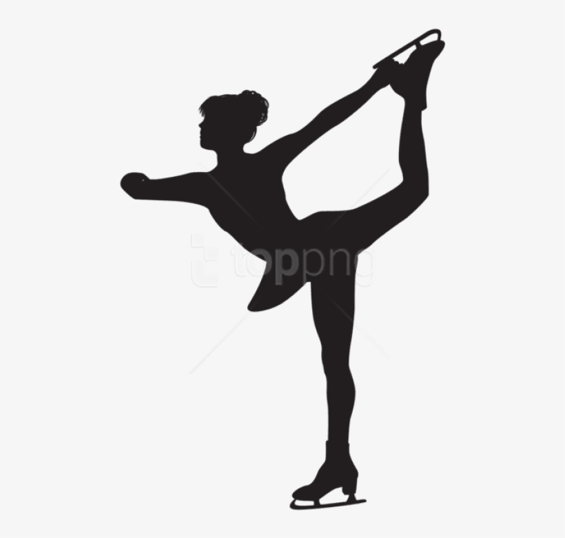 Free Png Figure Skating Woman Silhouette Png Png - Clip Art Figure Skater, transparent png download