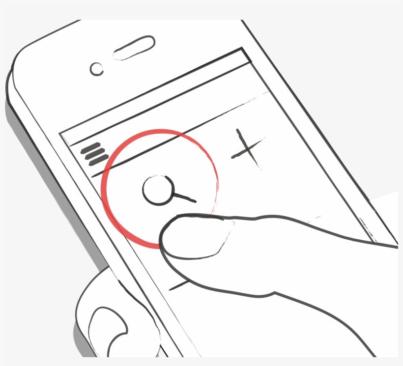 Tap On The Magnifying Glass - Hand, transparent png download