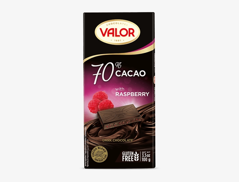 70% Dark Chocolate With Raspberry 100g - Valor Chocolate Mint, transparent png download