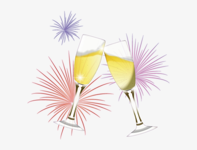Champagne And Fireworks Png, transparent png download