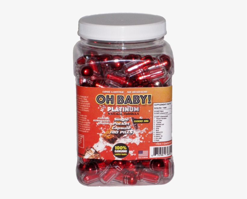 Oh Baby Single Pocket Capsule 180 Pills - Seedless Fruit, transparent png download