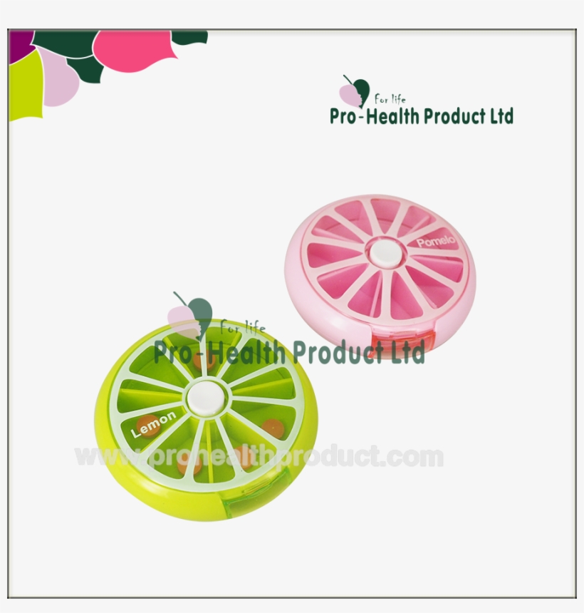 Ph01-067 7 Compartments 7 Day Round Fruit Shape Auto - Pill Organizer, transparent png download
