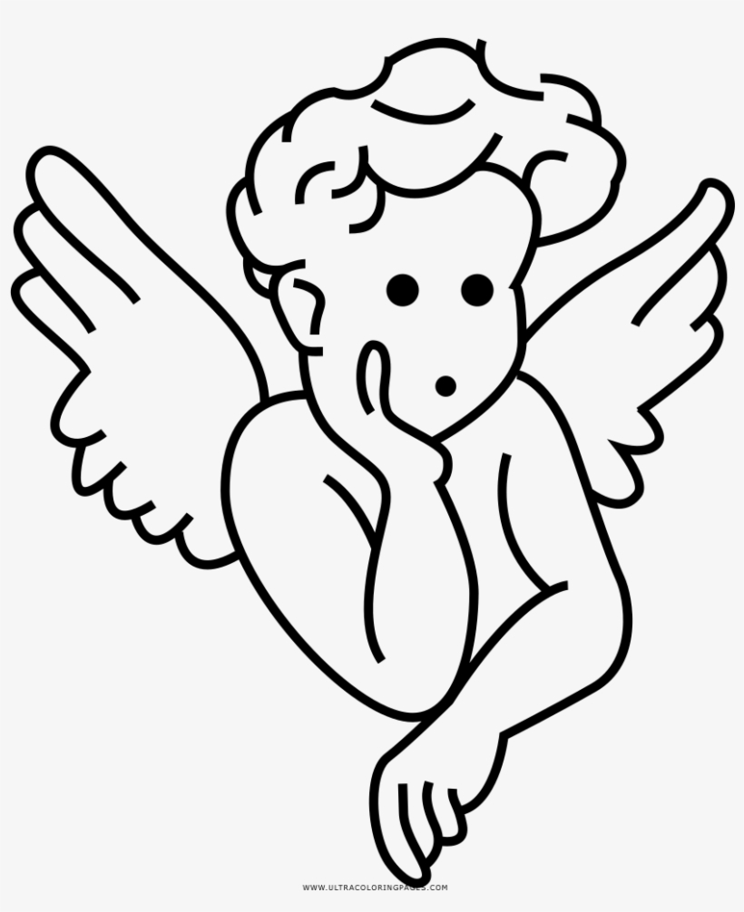Cherub Coloring Page - Line Art, transparent png download
