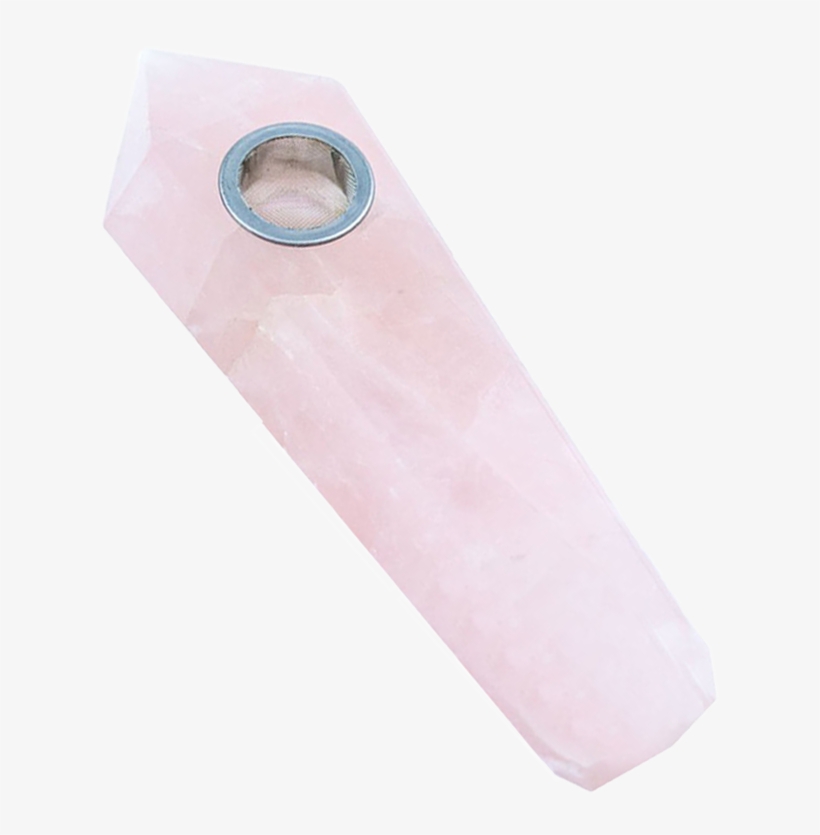 Image Of Rose Quartz Crystal Pipe - Wood, transparent png download