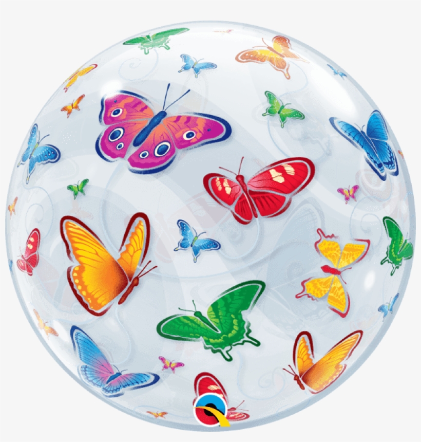 Balão Bubble Borboletas 22" - Farfalle Colorate, transparent png download