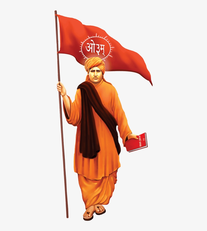 1 - Swami Dayanand With Flag, transparent png download
