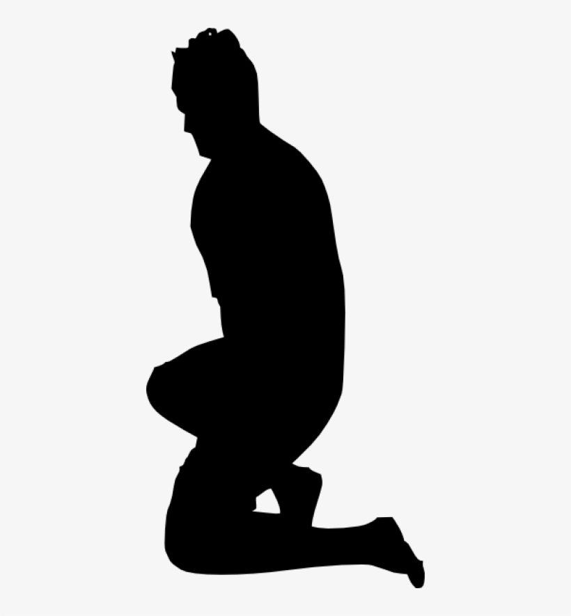 Small - Person Kneeling Silhouette Png, transparent png download