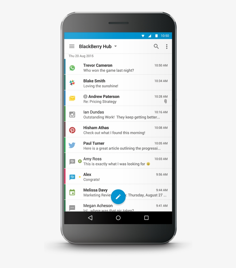 Https - //rimblogs - Files - Wordpress - Com/2016/09/hub - Blackberry Hub For Android, transparent png download