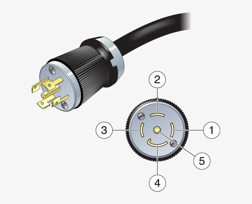Figure Showing Pin Numbering Of The Nema L21-30 Pdu - Clavija De 4 Patas, transparent png download