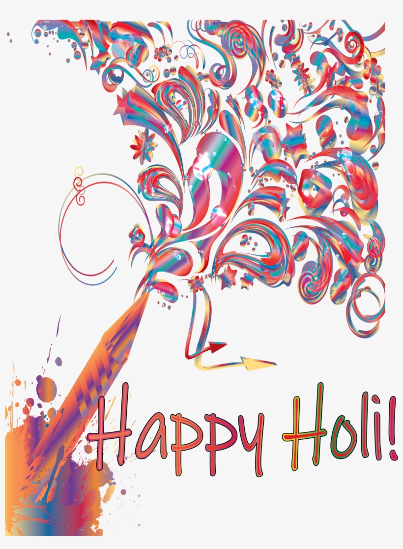 Happy Holi 1 Tshirt - Graphic Design, transparent png download
