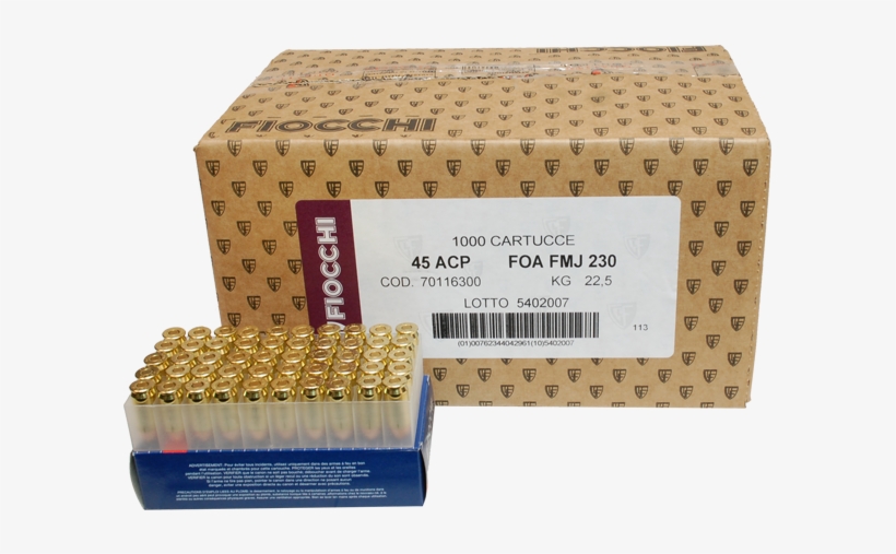 Picture Of Fiocchi 45acp 230gr Fmj Ammo - Carton, transparent png download
