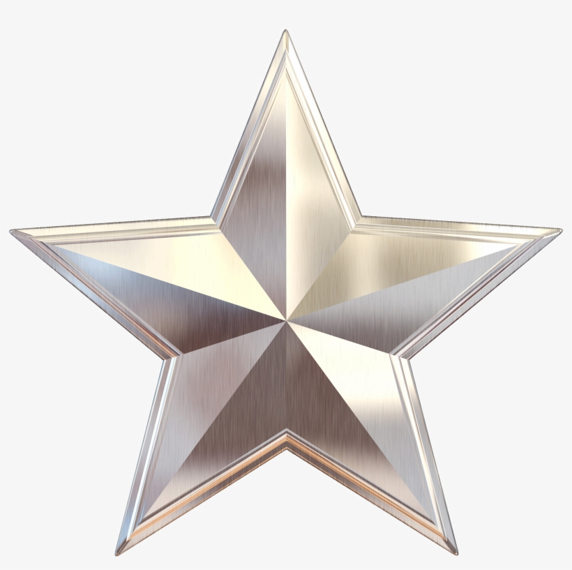 Silver-star - Metal Star Png, transparent png download