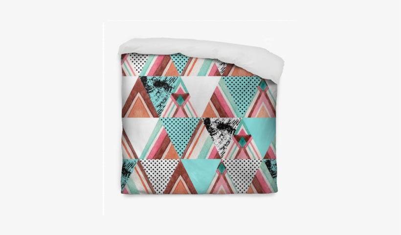 Watercolor Ornate Triangles Seamless Pattern - Triangle, transparent png download