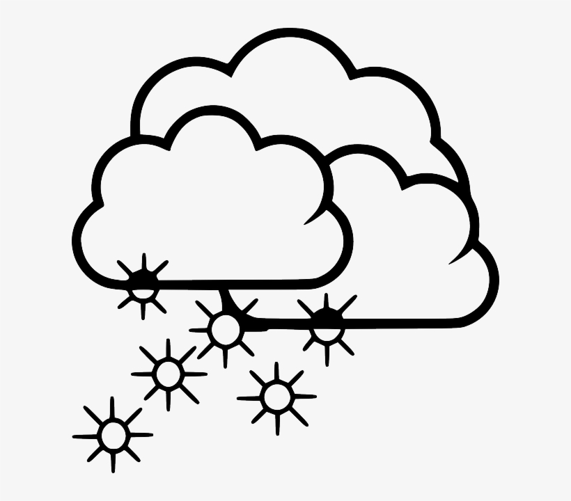 Blizzard, Snow, Snowfall - Raindrops Clipart Black And White, transparent png download