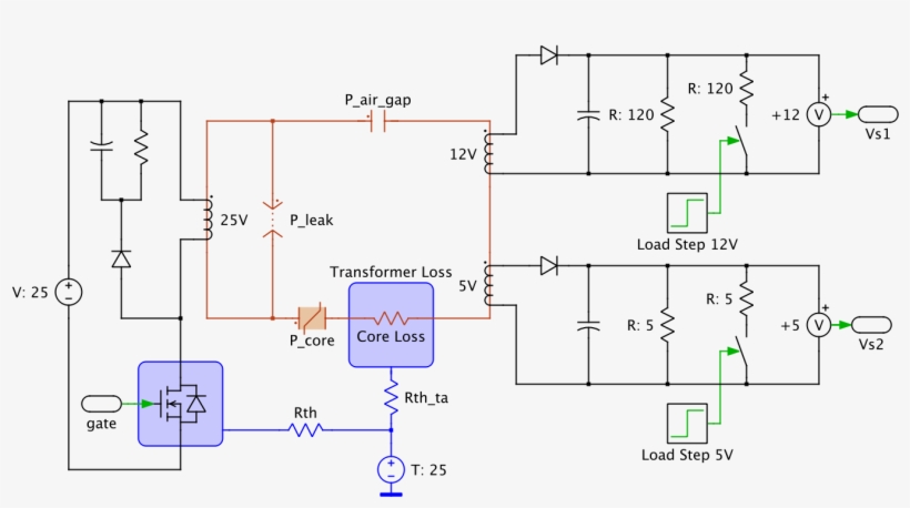 Circuit Using Electrical, Magnetic And Thermal Domains - Transformer, transparent png download