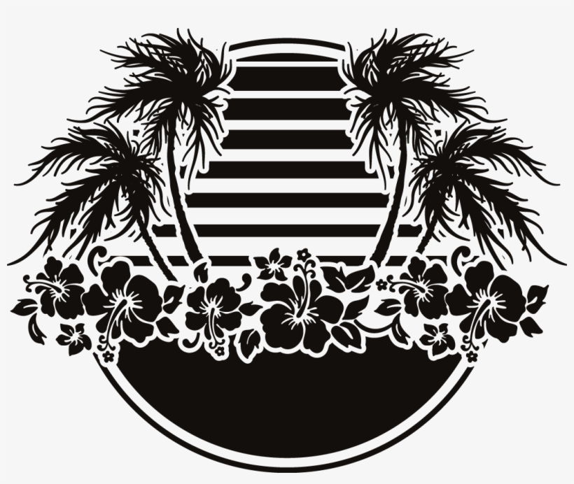 Beach Silhouette Labels - Sticker, transparent png download