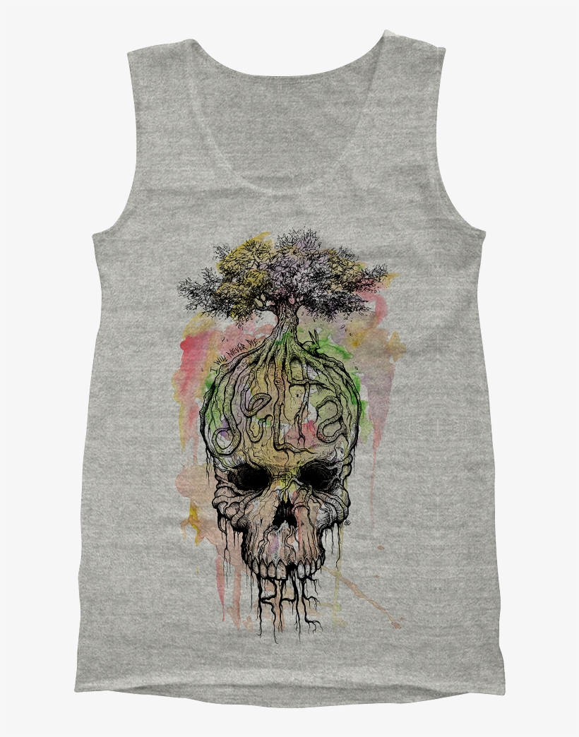 Check Out Watercolor Skull Tank From Delta Rae At The - Delta Rae Watercolor Skull Tank, transparent png download