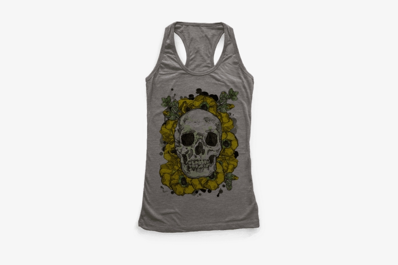 Skull On A Bed Of Poppies Racerback Tank Top - Cute But Grumpy Baby Onesie Racerback Tank Top Top:, transparent png download