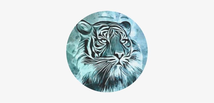 Watercolor Tiger Round Mousepad - Designedbyindependentartists Case For Lg K4 2017 -, transparent png download