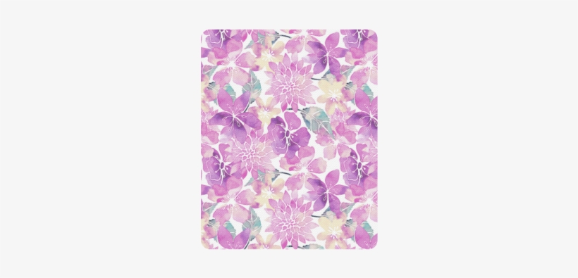 Pastel Watercolor Flower Pattern Rectangle Mousepad - Blue Green Watercolor Flower Pattern Canvas Print -, transparent png download