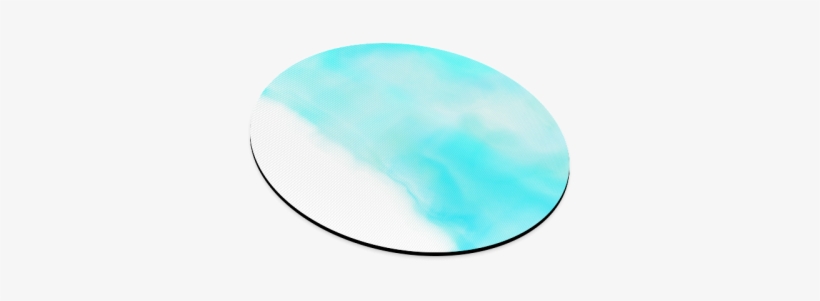Turquoise Bright Watercolor Abstract Round Mousepad - Circle, transparent png download