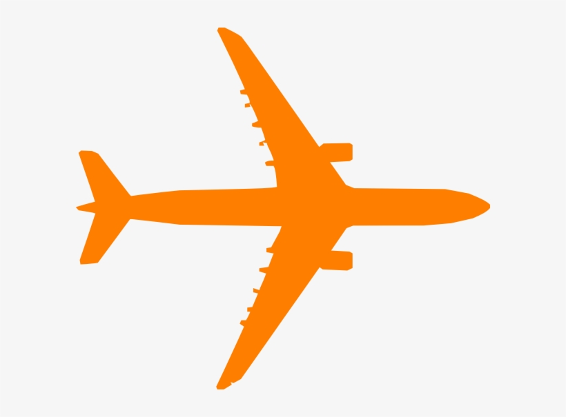 Orange Plane Clip Art At Clker - Plane Clip Art, transparent png download