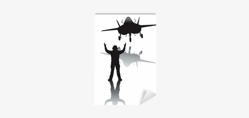 Stealth Plane And Aircraft Carrier Crewman - Airplane, transparent png download
